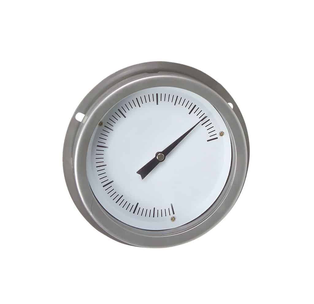 Metal analogue barometer isolated